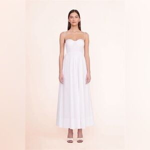 STAUD Landry White Maxi Dress Large B2210